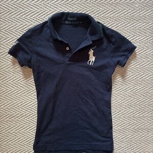 Ralph Lauren Blue Polo Shirt with Embroidered Logo